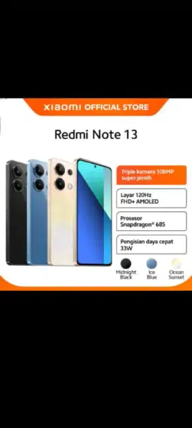 Xiaomi Redmi Note 13 8/256 Baru Termurah se Indonesia