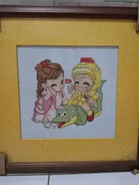 Cross stitch hiasan dinding
