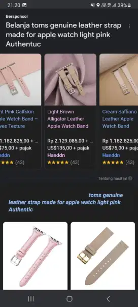 Genuine Leather TOMS made Strap for apple watch OriginaL