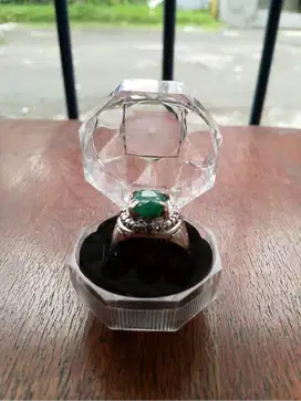 Cincin Batu Permata Alpaka Natural Emerald Beryl 43.90 Ct (With Ring)