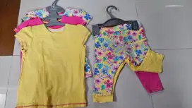 Preloved set baju celana MC pink kuning