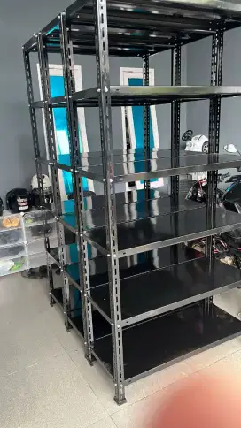 rak besi warna hitam sae kang