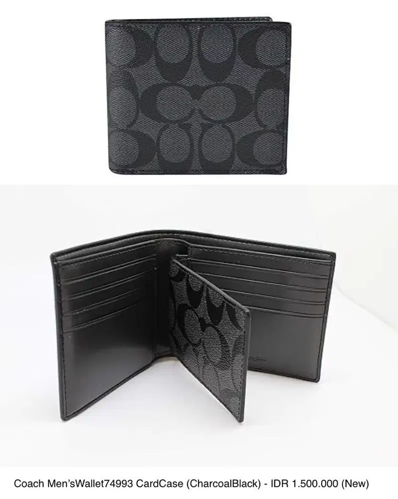 Coach Men’sWallet74993 CardCase (CharcoalBlack)