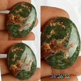 Batu Pirus Persia Hijau Kedondong Urat Emas Rare Item