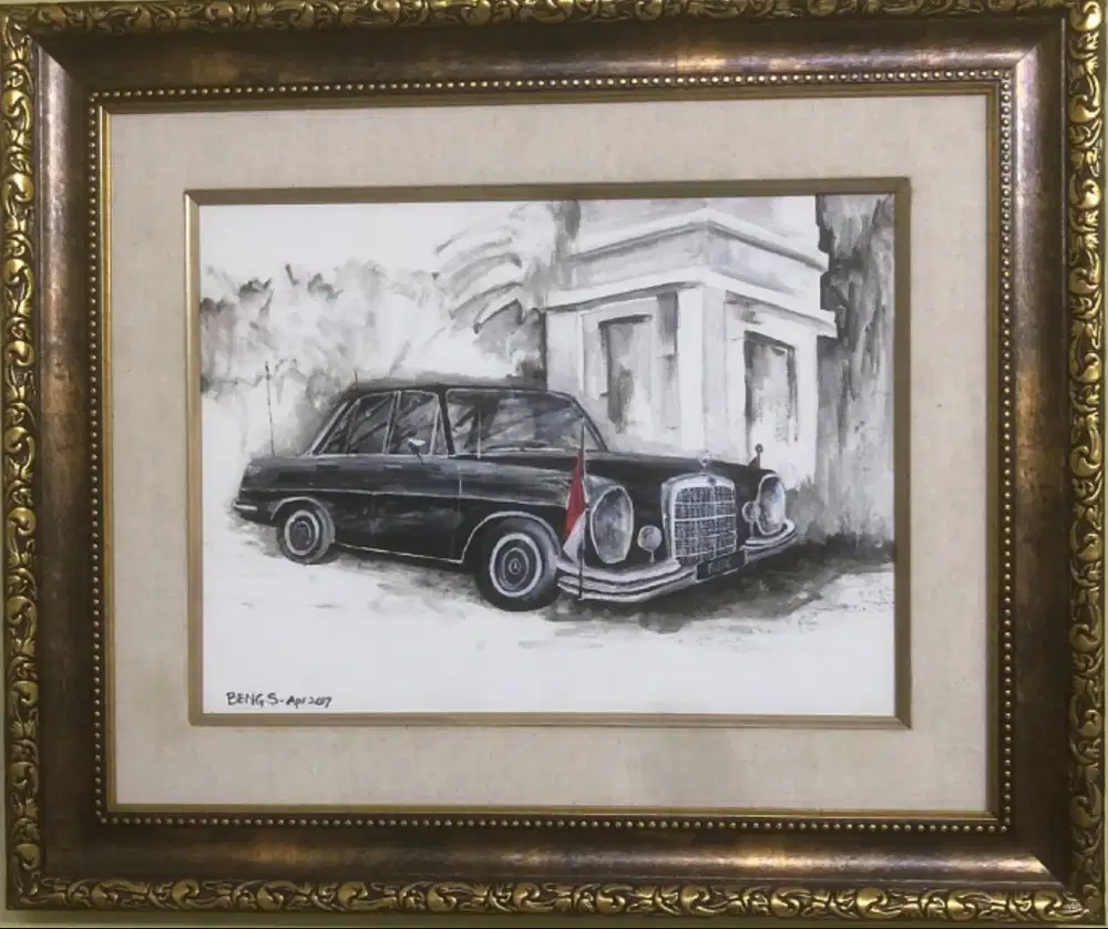 Lukisan Mercedes Benz S280 tahun 1972