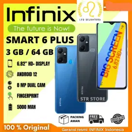 Infinix smart 6 plus ram 3gb 64gb Batere 5000 garansi resmi 1 tahun