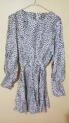 Dress Pendek Lengan Balon Motif Leopard