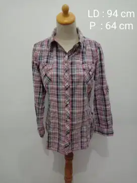 Kemeja Flanel Wanita Preloved