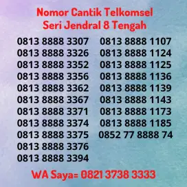 Nomor Cantik Telkomsel Simpati Seri Kwartet 8 Jendral 8 / 8888 Tengah