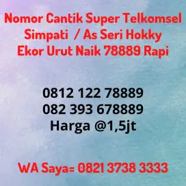 Nomor Cantik Kartu Telkomsel Seri Ekor Akhiran 78889 / 678889 Belakang