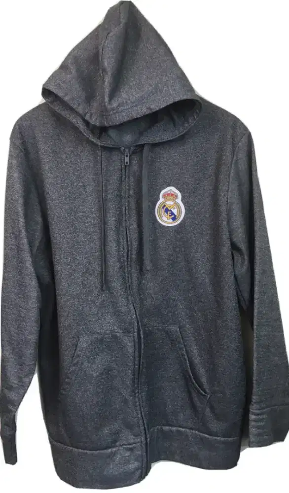 Uniqlo hoodie , jaket zipper real madrid