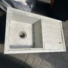 Wastafel Kitchen Seperti Baru Sink Halmar Marmer Putih 86x50 Like New