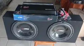 Audio Mobil Dobel 2 Subwoofer 12, merk Carman + Power Monoblock Kick