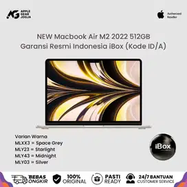 (iBox) New Macbook Air M2 2022 13” Inch 512GB Garansi Resmi Indonesia