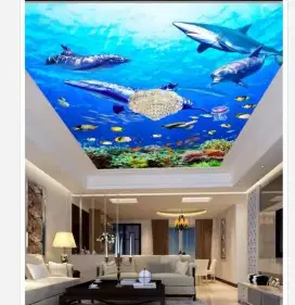 Pasang wallpaper dinding 3d custom gordyn gorden jasa roller blind viv