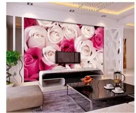 Pasang wallpaper dinding 3d custom gordyn gorden jasa roller blind viv
