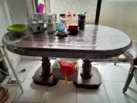 Meja makan jati kursi 4