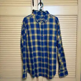 KEMEJA PRIA TANGAN PANJANG TIRAJEANS FORMAL KOTAK BIRU KUNING