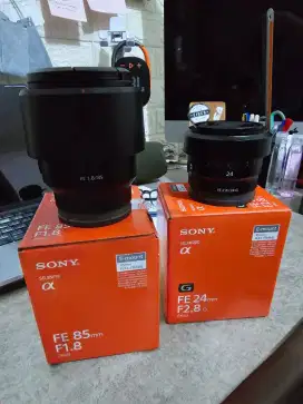 Dijual Sepaket Lensa Sony FE 85mm F1.8 dan FE 24mm F2.8 G