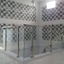 Reling kaca railing balkon stenlis & kanopi solarflat spandek alderon