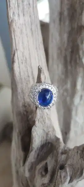 Cincin Perak Batu Permata King Safir