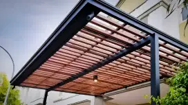 KANOPI SEMARANG ATAP TRANSPARAN SOLARFLAT KACA ALDERON BAJA RINGAN