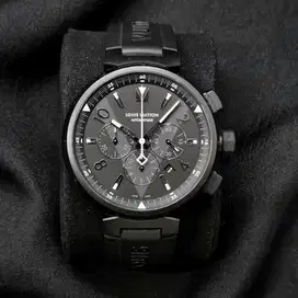 Jam Tangan Louis Vuitton Tambour Black Chrono