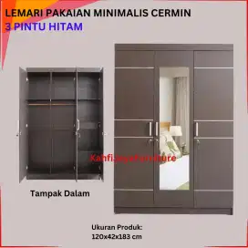 Lemari Pakaian Murah 3 Pintu Minimalis Bayar di Tempat Ready Stock
