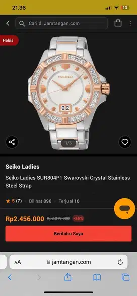 Jam seiko cewe mewah