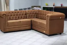 Sofa L bargen coklat