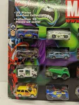 Diecast marvel mainan mobil spiderman, iron man, hulk, one piece