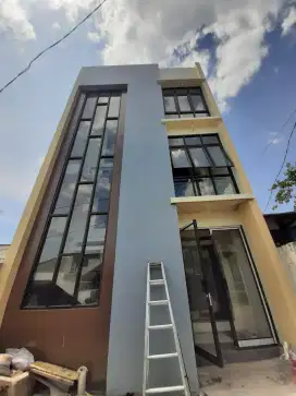 sekat kaca | kusen aluminium | partisi kaca