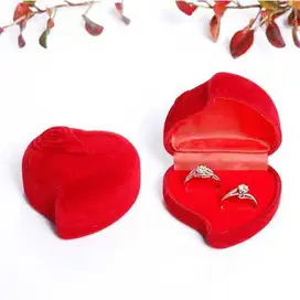 Kotak Cincin Mawar Couple Bludru Box Kotak Cincin Pasangan Impor