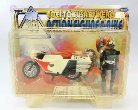 Diecast tokusatsu mainan motor kamen rider, with box dvd