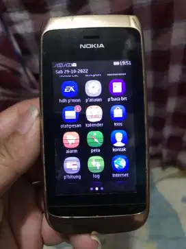 Hp Nokia 308 gold touchreen normal siap pakai..