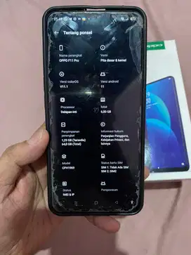 Oppo F11 Pro. Full Set . Minus sedikit . Muluss