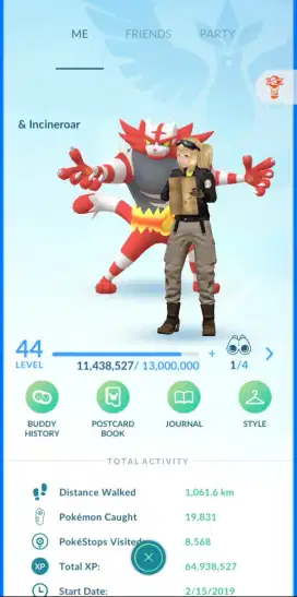 Akun Pokemon Go Lvl 44 Mystic { Banyak Shiny,Legendary+ Shadow IV100 }