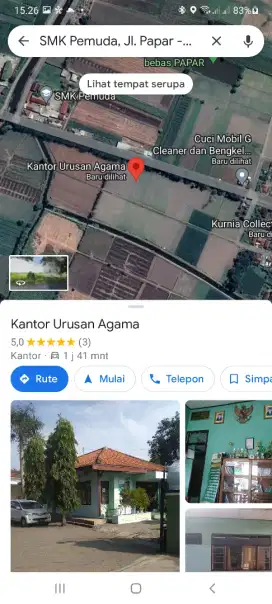 Tanah Sawah Jalur alternatif Kediri Nganjuk