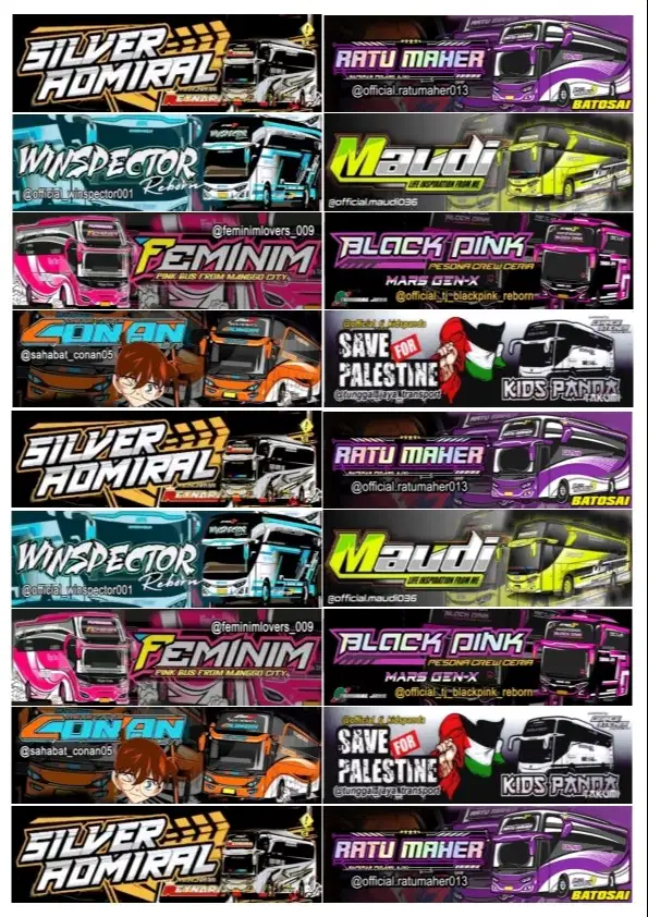 [PROMO] STIKER BUS BASURI | STIKER BUS TELOLET PANJANG + Potong, Murah