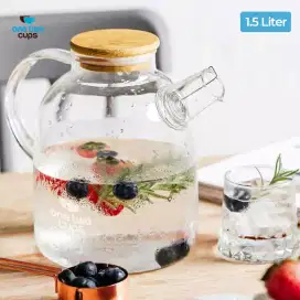 Teko Kaca Teh Minuman Tahan Panas Api 1,5L