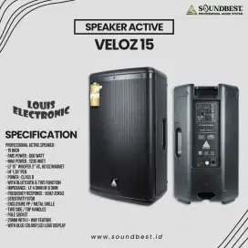 Speaker Aktif 15 Inch SOUNDBEST VELOZ 15 Bluetooth 1200W ( 2 Pcs )