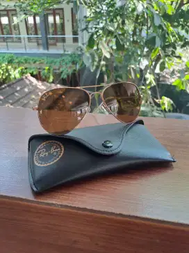 Kacamata Ray-Ban aviator sz 62 frame kuning kaca coklat