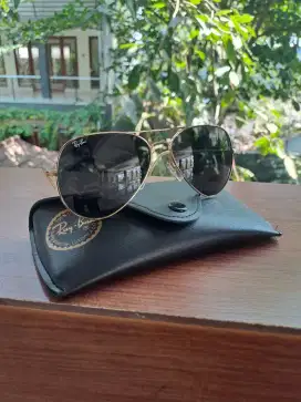 Kacamata Ray-Ban aviator sz 62 frame kuning kaca hitam