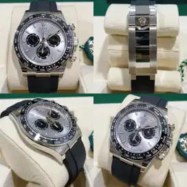 jam tangan Rolex Daytona 126515LN Silver Whitegold Oysterflex