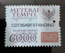 Materai / meterai / benda pos perangko 6000