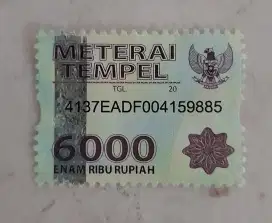 Materai/ meterai/ benda pos perangko 6000