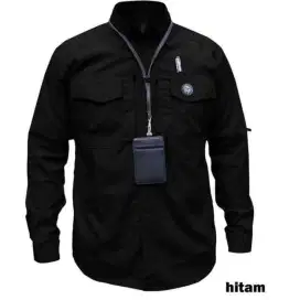 Baju m-teck hitam lengan panjang