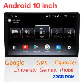 Tape mobil headunit android layar 10 inch IPS bluetooth wifi