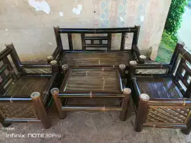 Kranjinan Kursi bambu 1 set bale panjang bangku sender