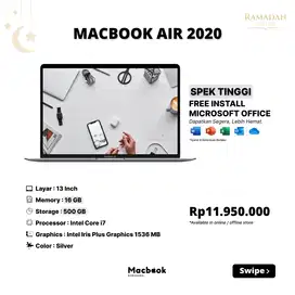 Macbook Air 2020 RAM 16/500 GB